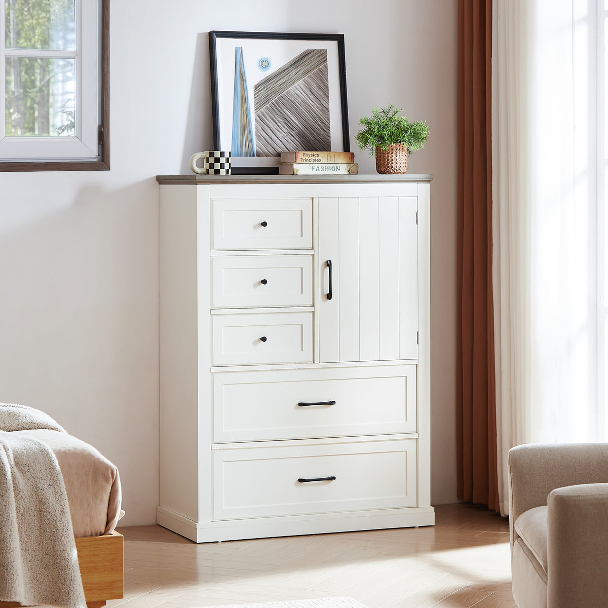 Farmhouse 5 drawer dressing table
