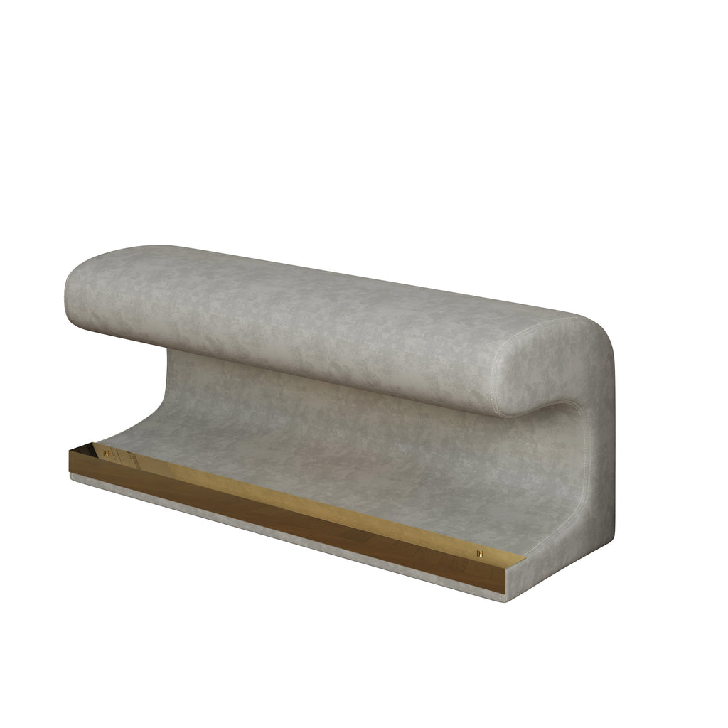 Entryway Bench Leather Ottoman w/ LED Sensor Light (Gray)