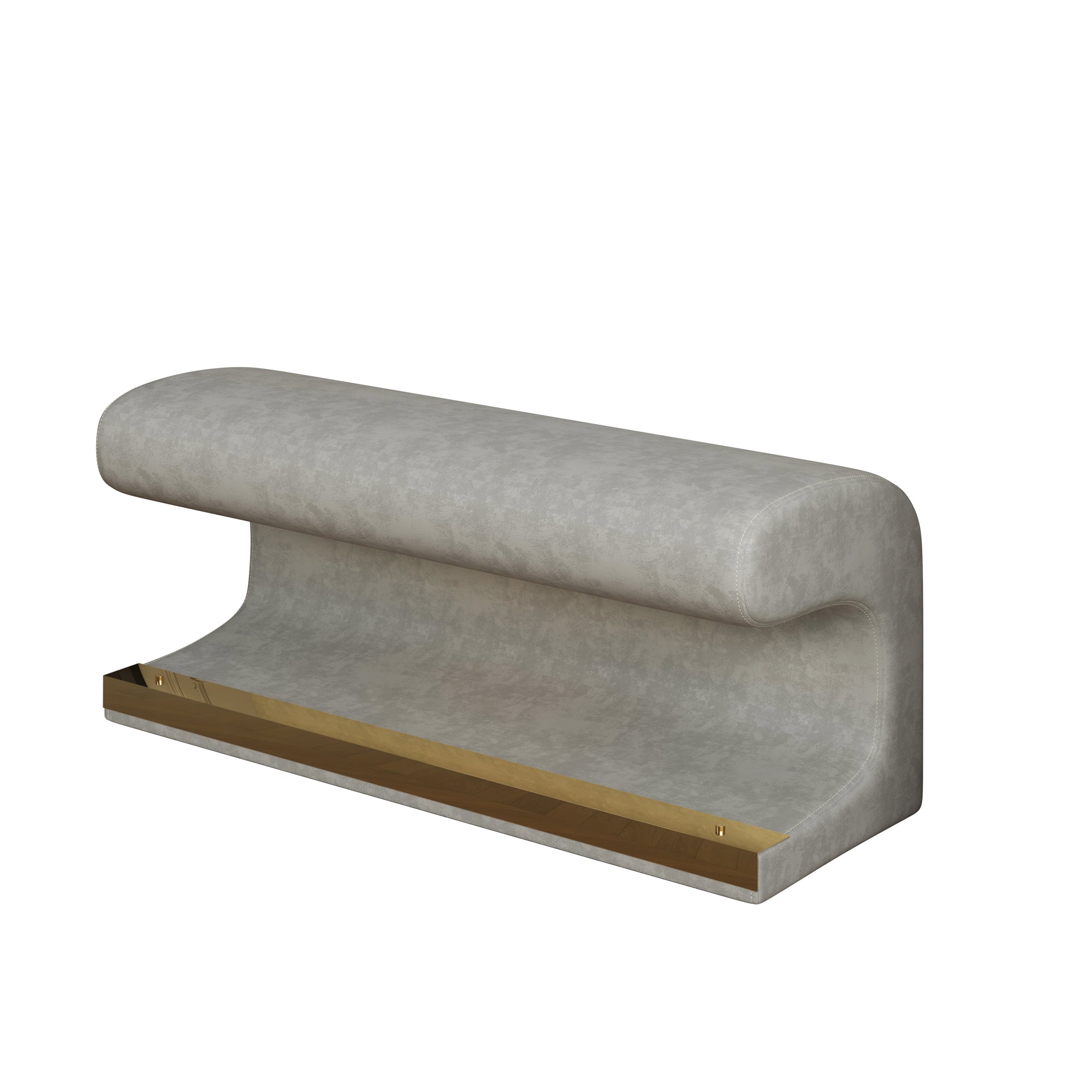 Entryway Bench Leather Ottoman w/ LED Sensor Light (Gray)