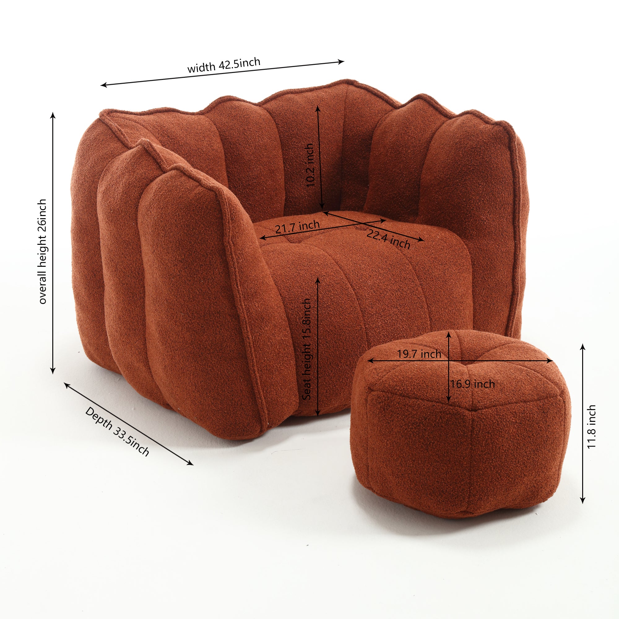 Plush Foam Lounger w/ Ottoman