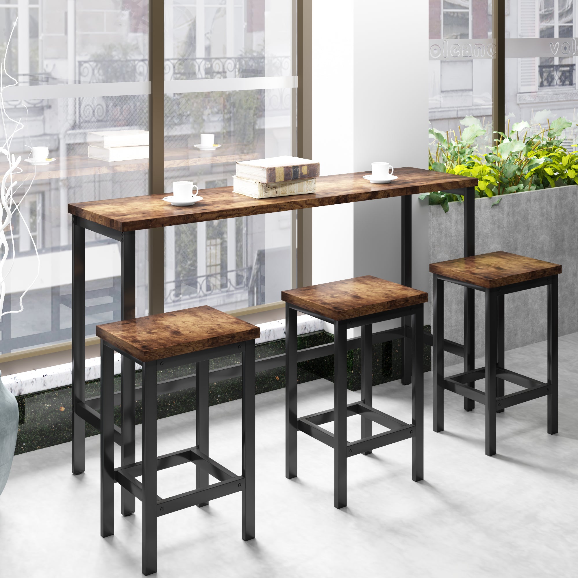 Modern Dining Table Set with 3 stools
