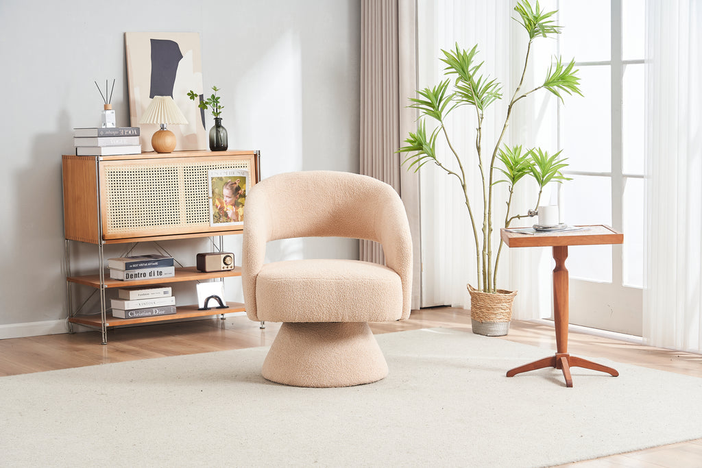 Swivel Teddy Accent Armchair (Nude)