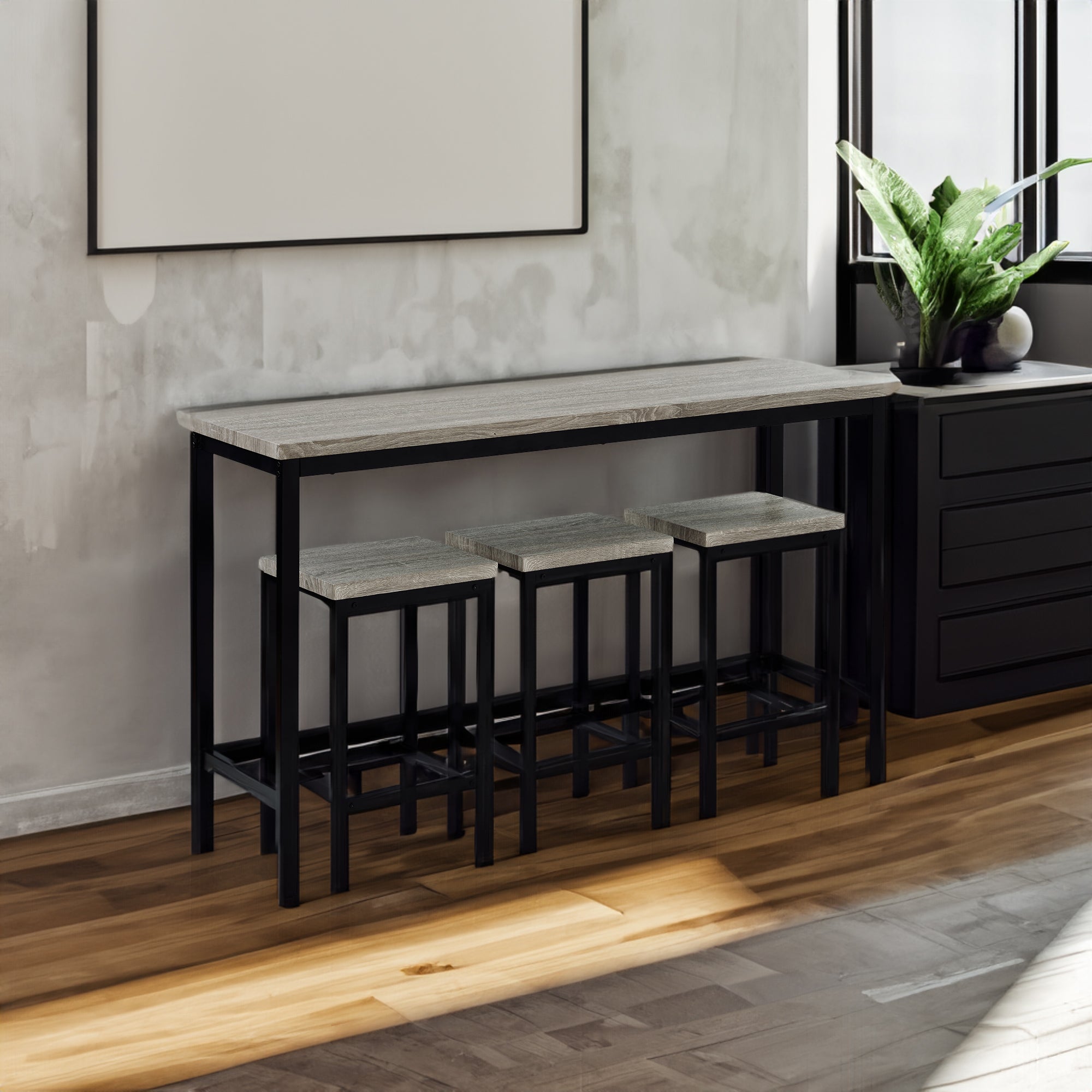Gray 4-Piece Counter Height Table Set