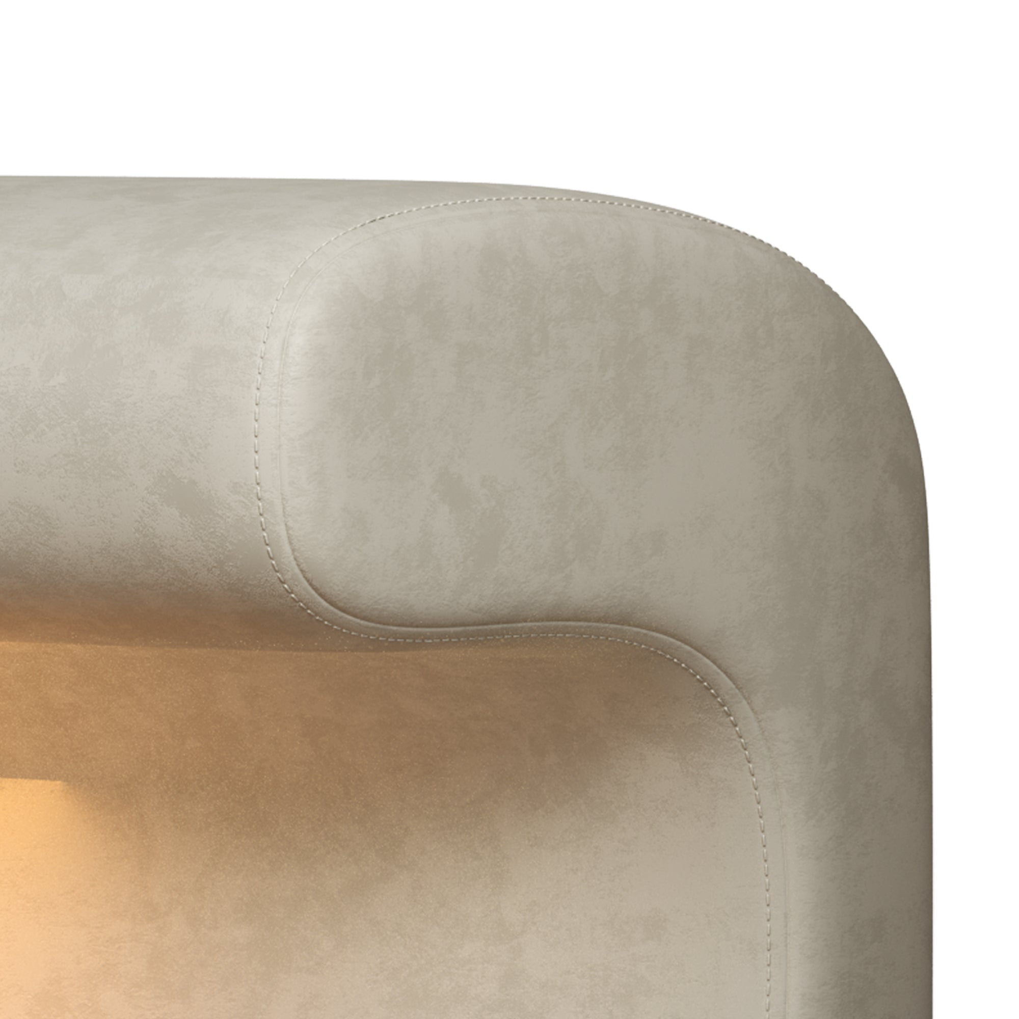 Entryway Bench Leather Ottoman w/ LED Sensor Light (Beige)