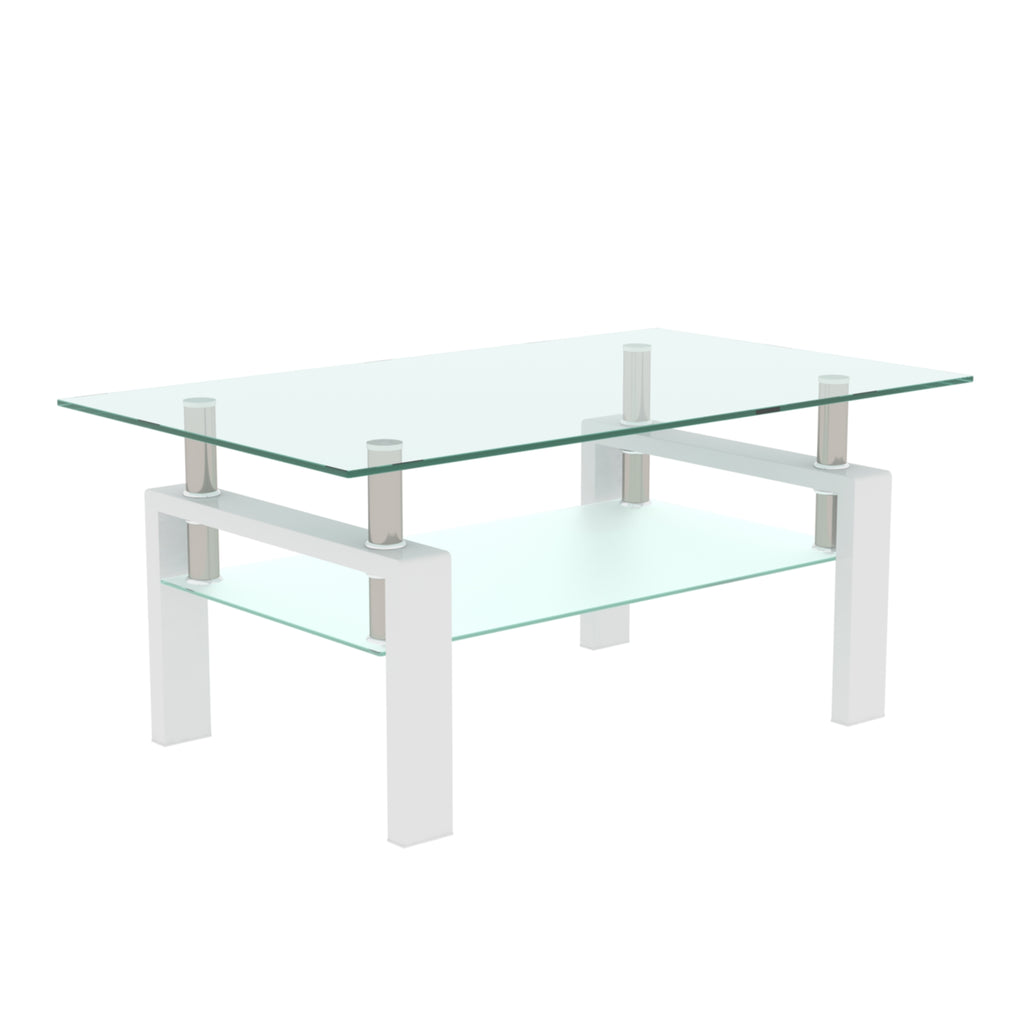 Modern Tempered Glass Center Table (White)