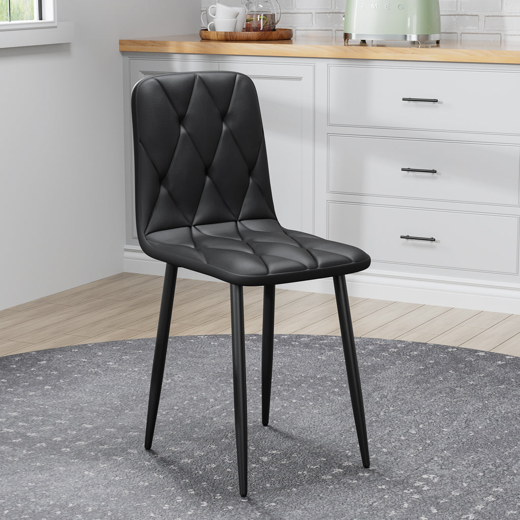Sleek Leather Dining Chairs - Set of 4 (Gray)
