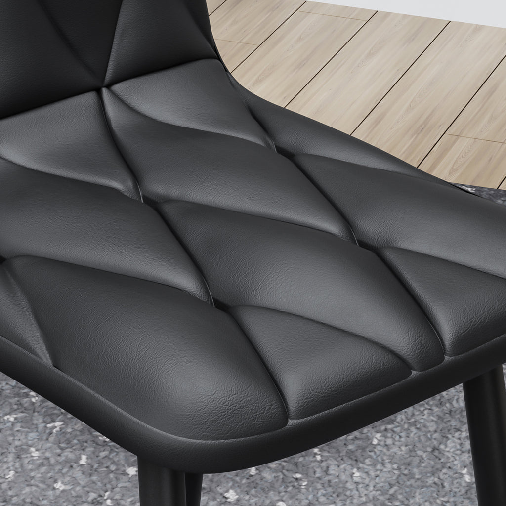 Sleek Leather Dining Chairs - Set of 4 (Gray)