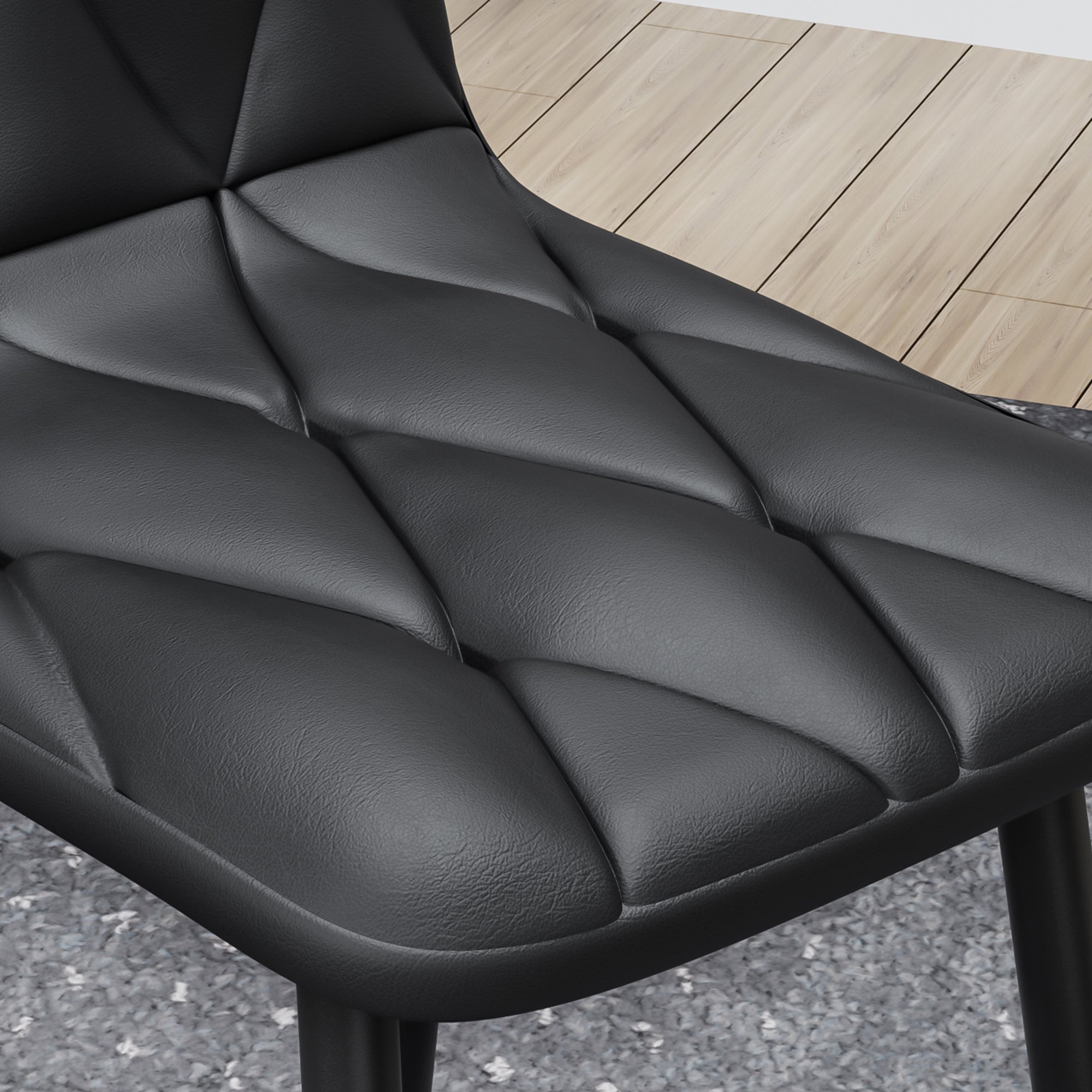 Sleek Leather Dining Chairs - Set of 4 (Gray)