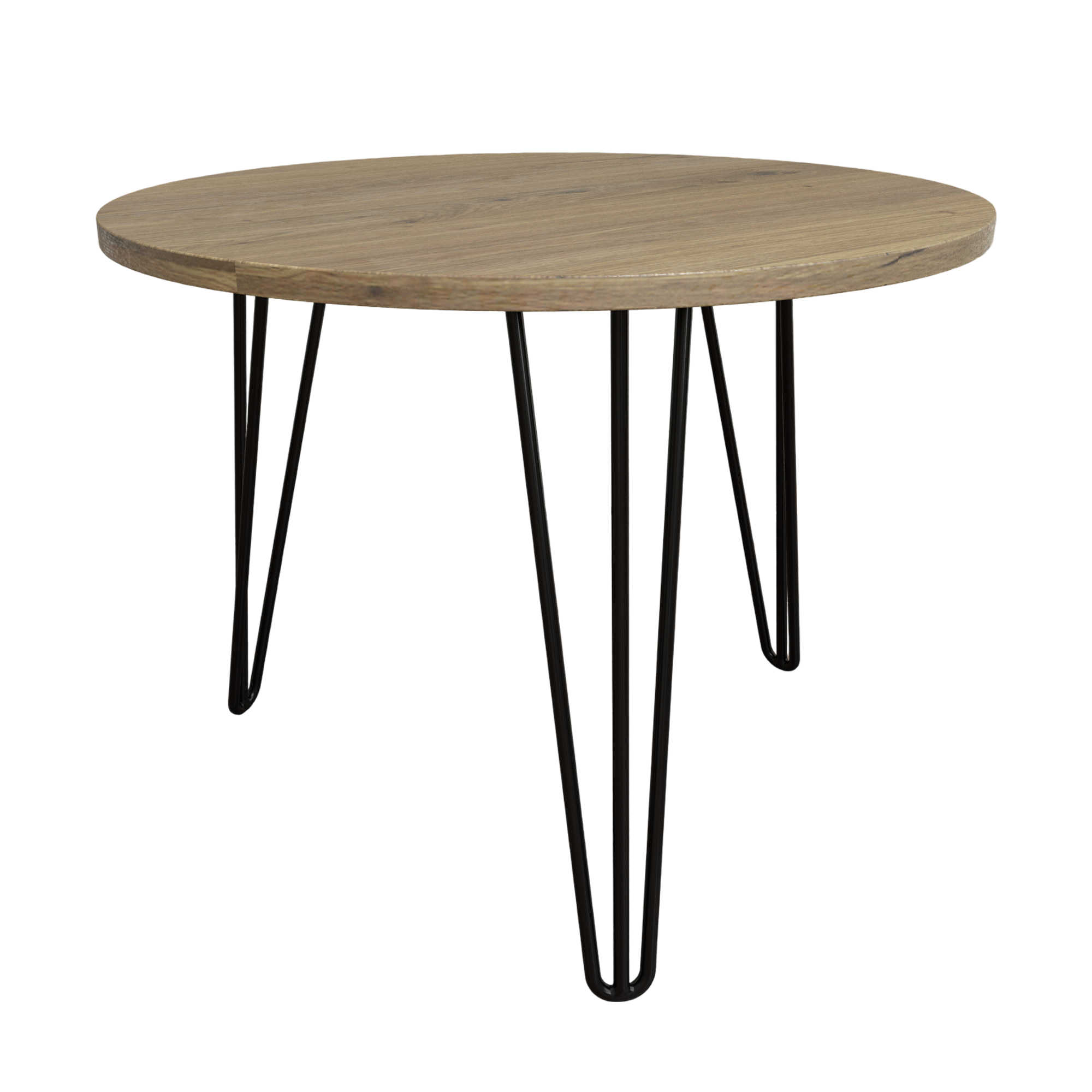 2 Set Round Nesting End Table Set w/ Sturdy Metal Base (Brown)