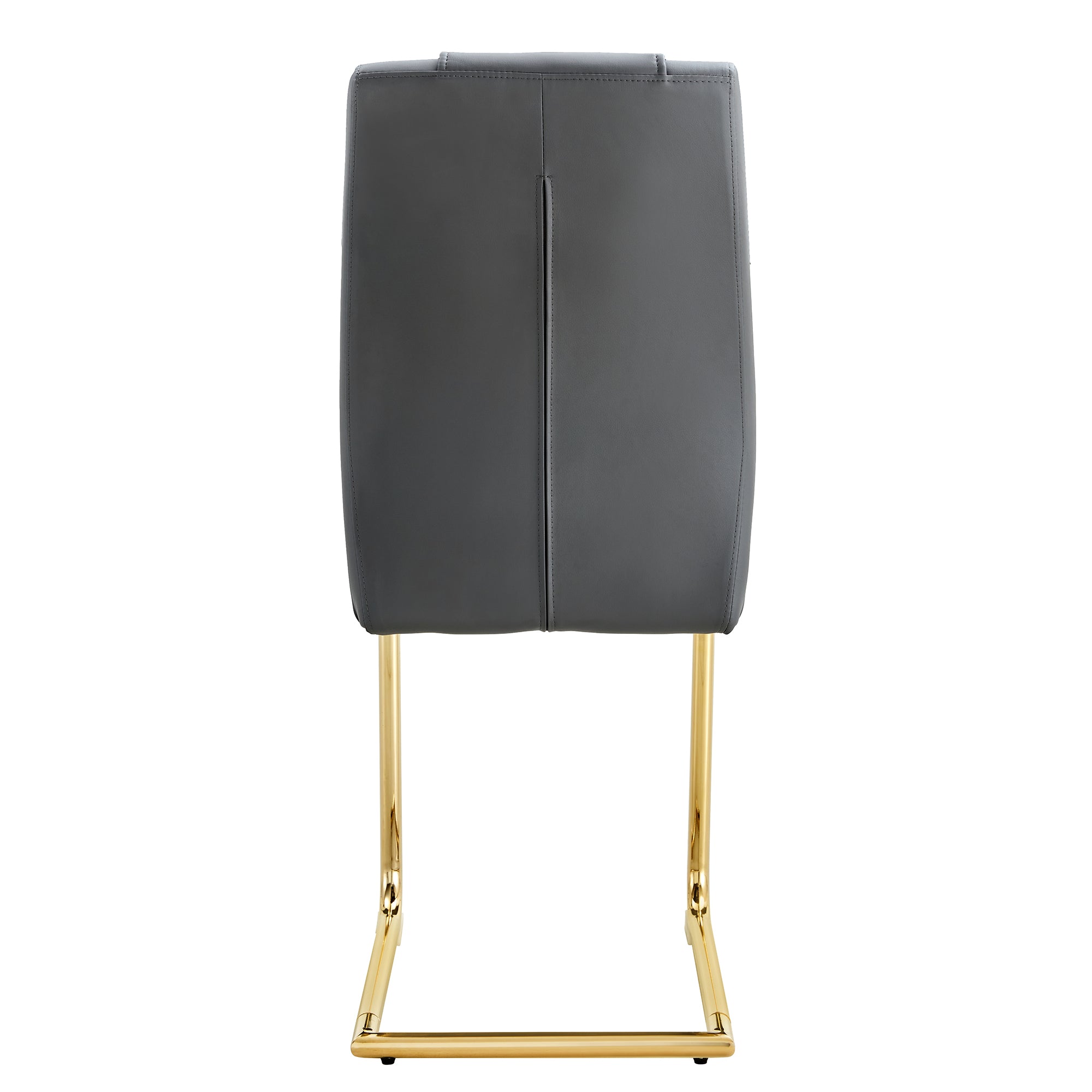 Set of 6 Chic Faux Leather Cushioned Chairs w/ Metal Legs (Gray)