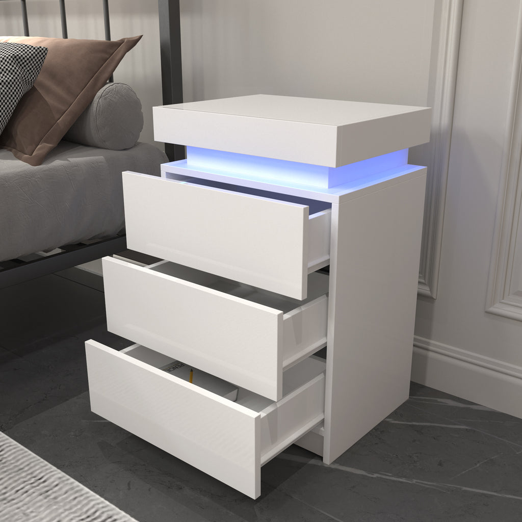 Modern Multi-Colour LED Night Table (White)