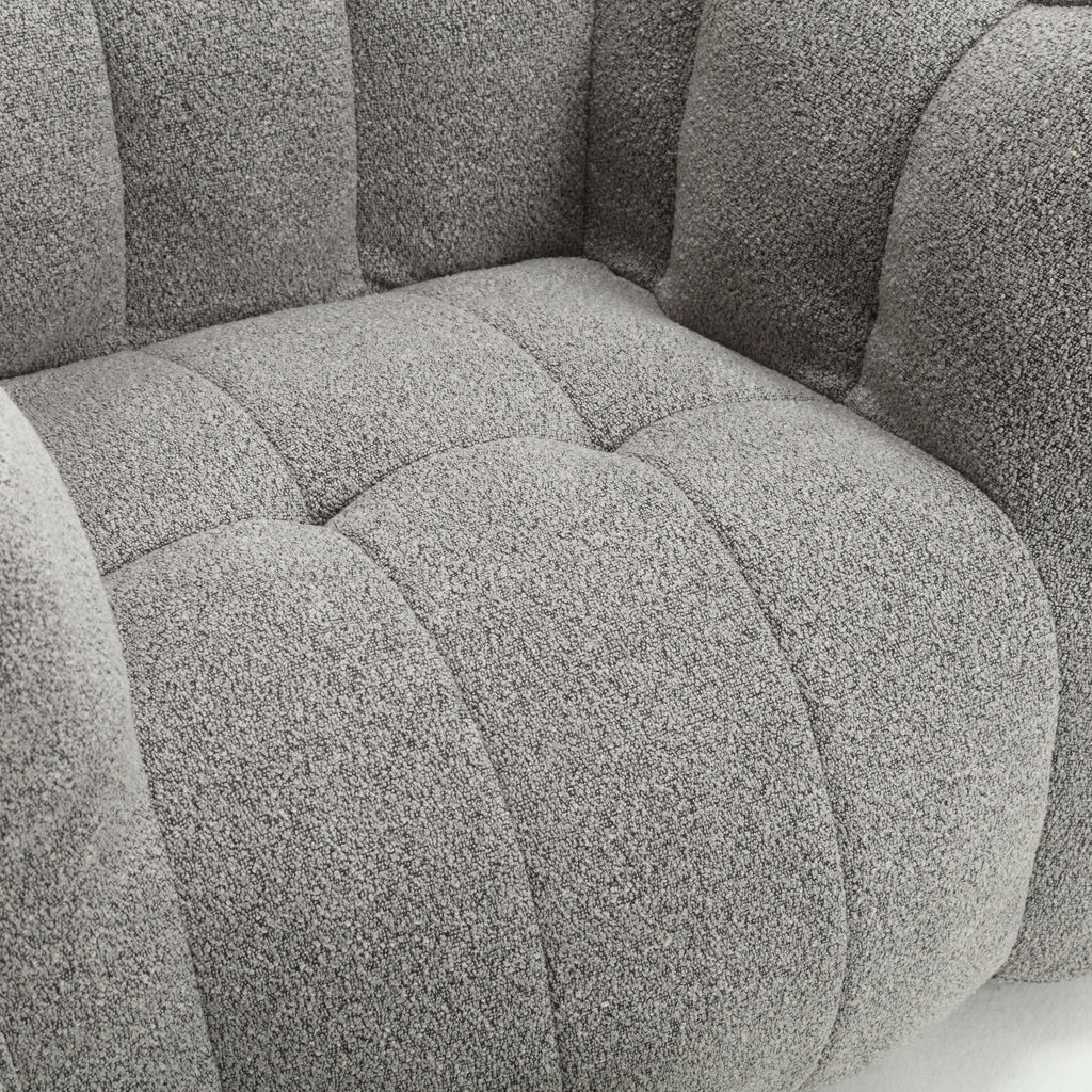 Plush Foam Lounger w/ Ottoman (Gray)