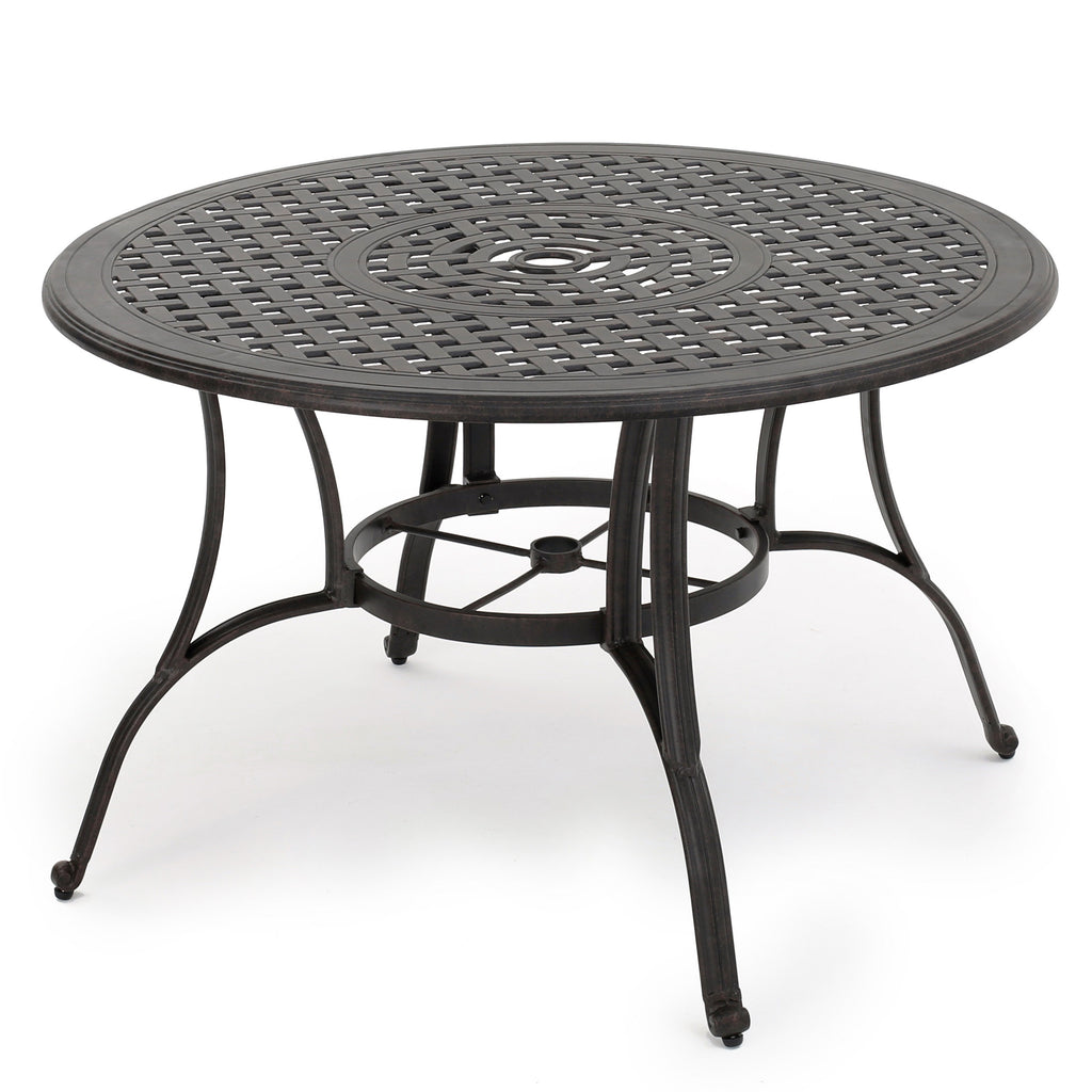 Outdoor Cast Aluminum Dining Table (Bronze)