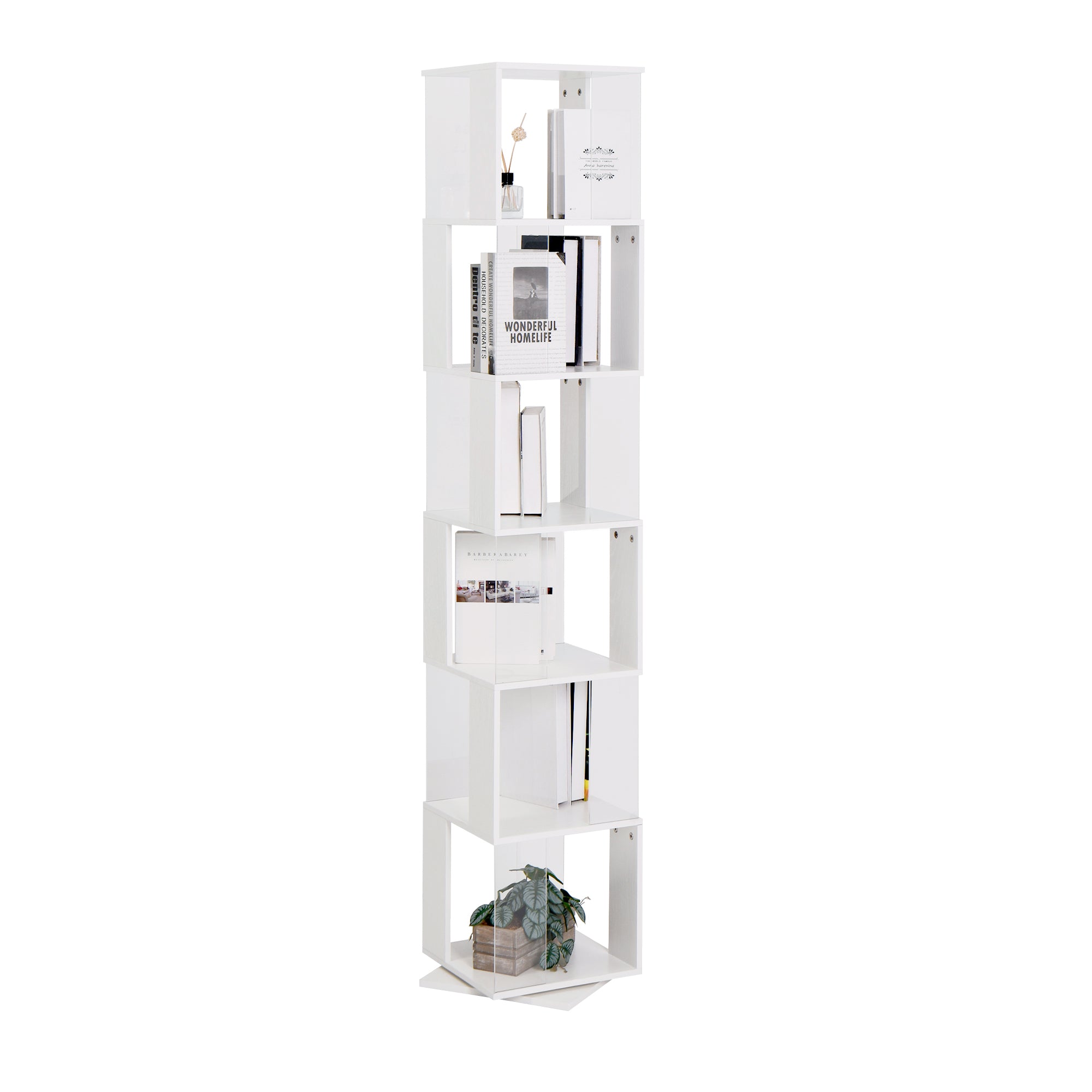 6-layer Rotating Bookshelf
