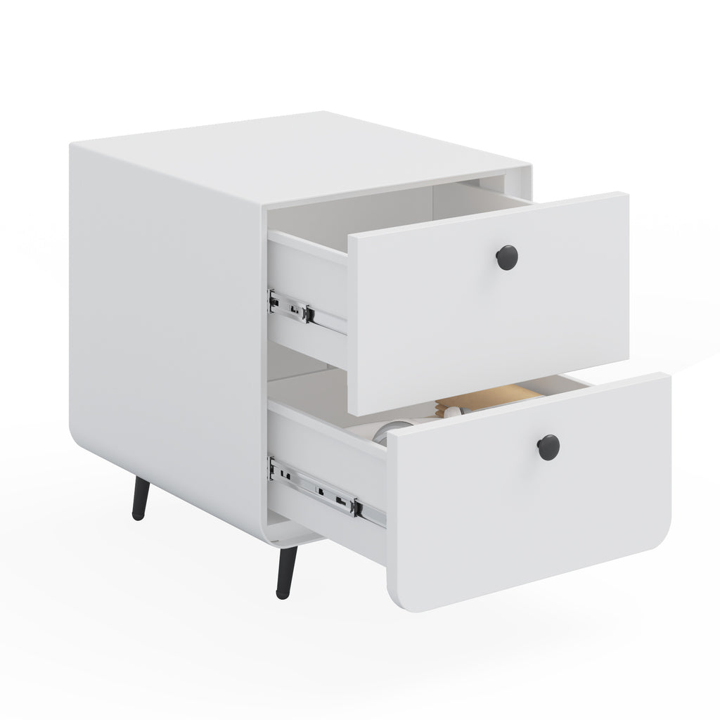 Contemporary Night Stand (White)
