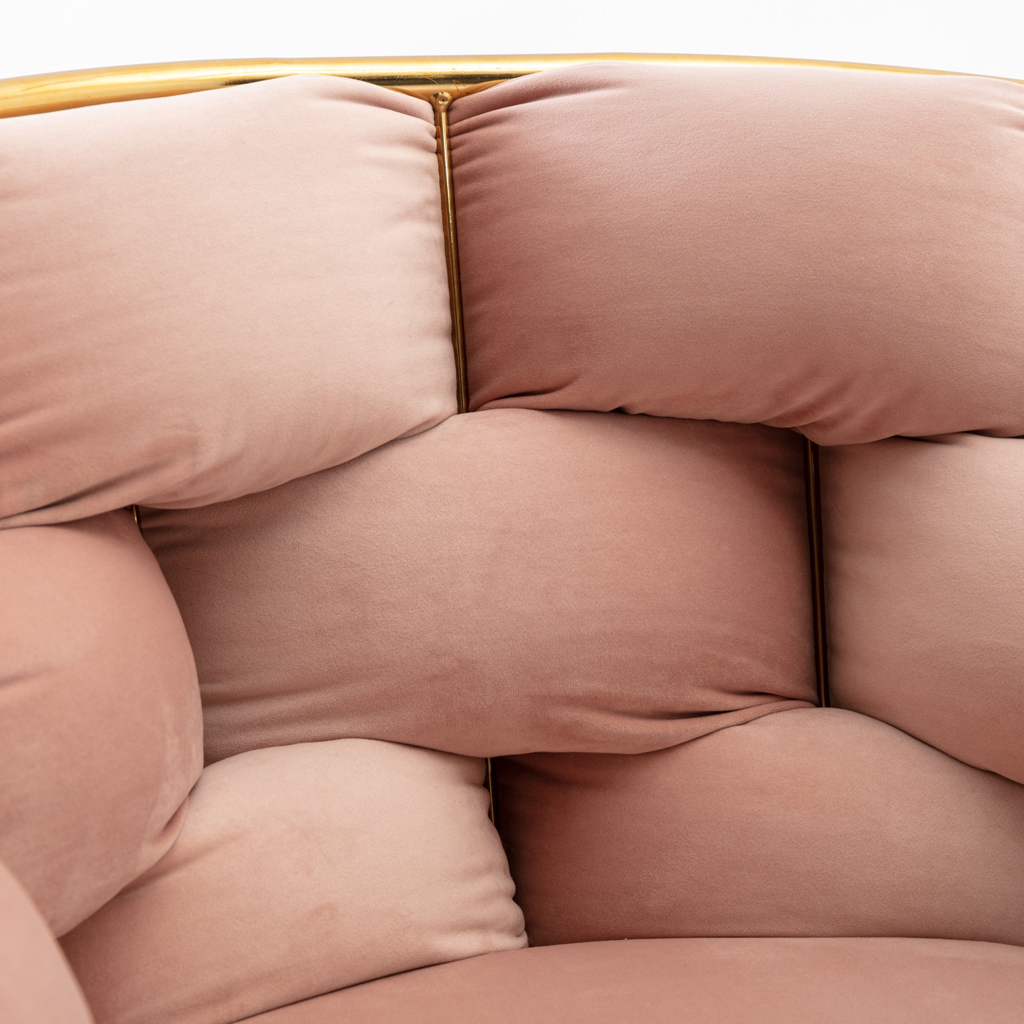 Set of 2 Luxury velvet single sofa bedroom chair (Pink)