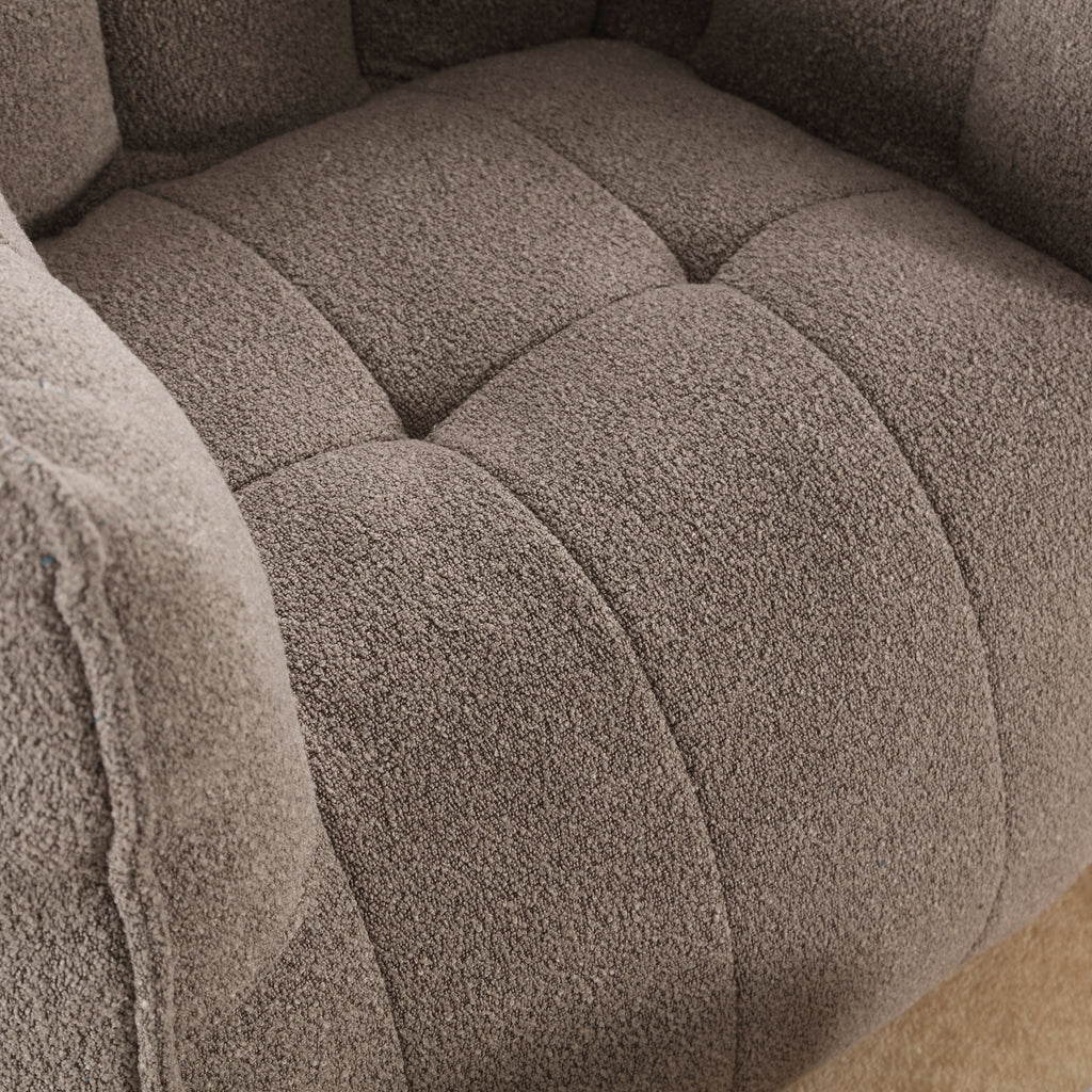Plush Foam Lounger w/ Ottoman (Coffee)