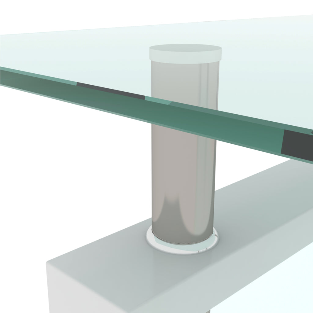 Modern Tempered Glass Center Table (White)