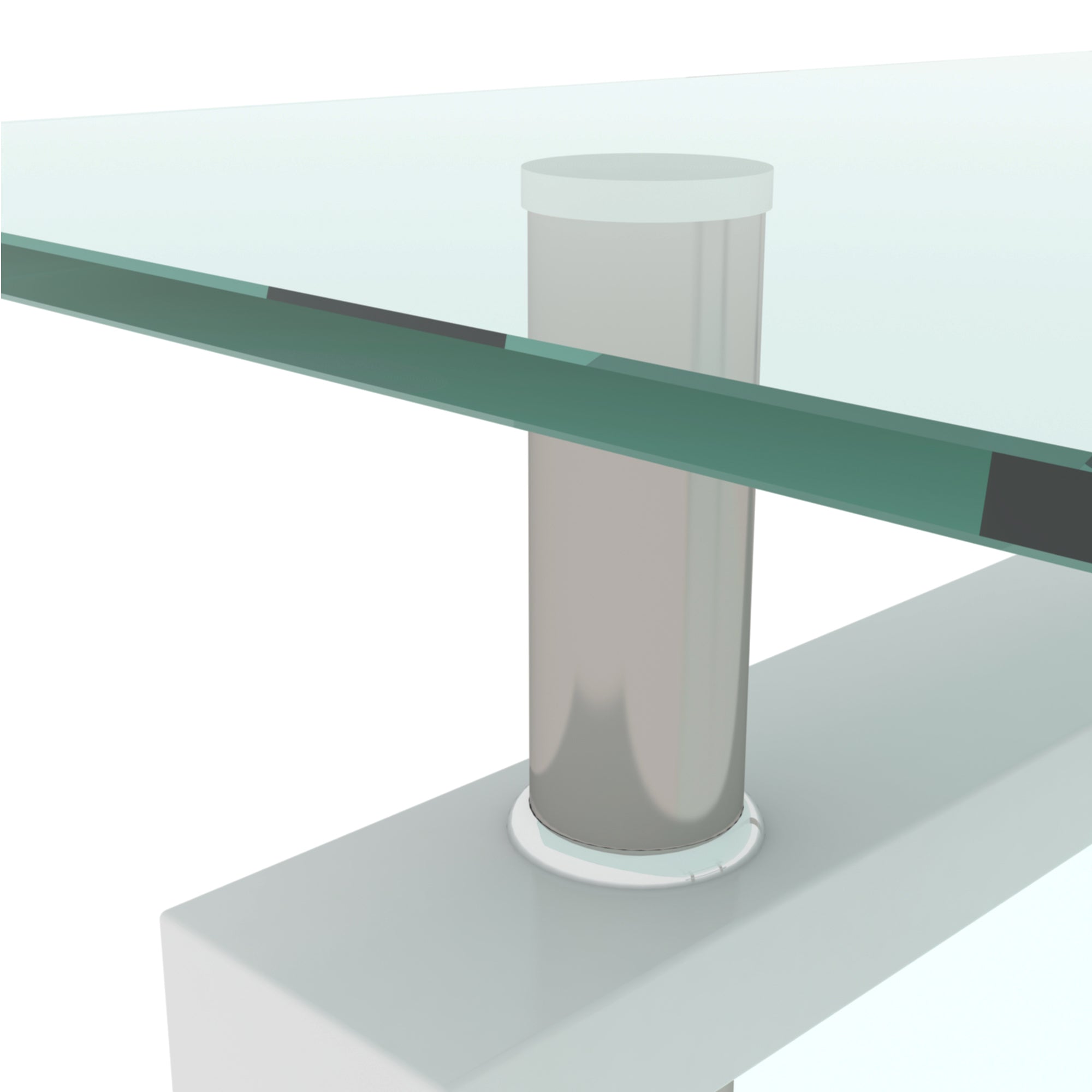 Modern Tempered Glass Center Table (White)