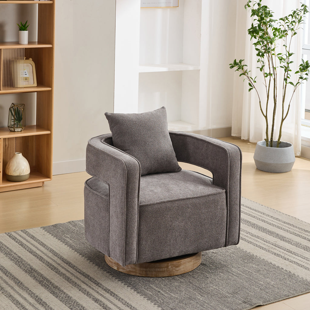 Swivel Accent Open Back Chair (Charcoal)