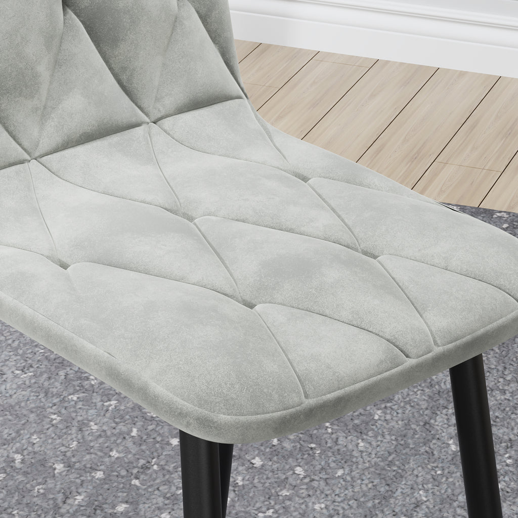 Sleek Velvet Dining Chairs - Set of 4 (Gray)
