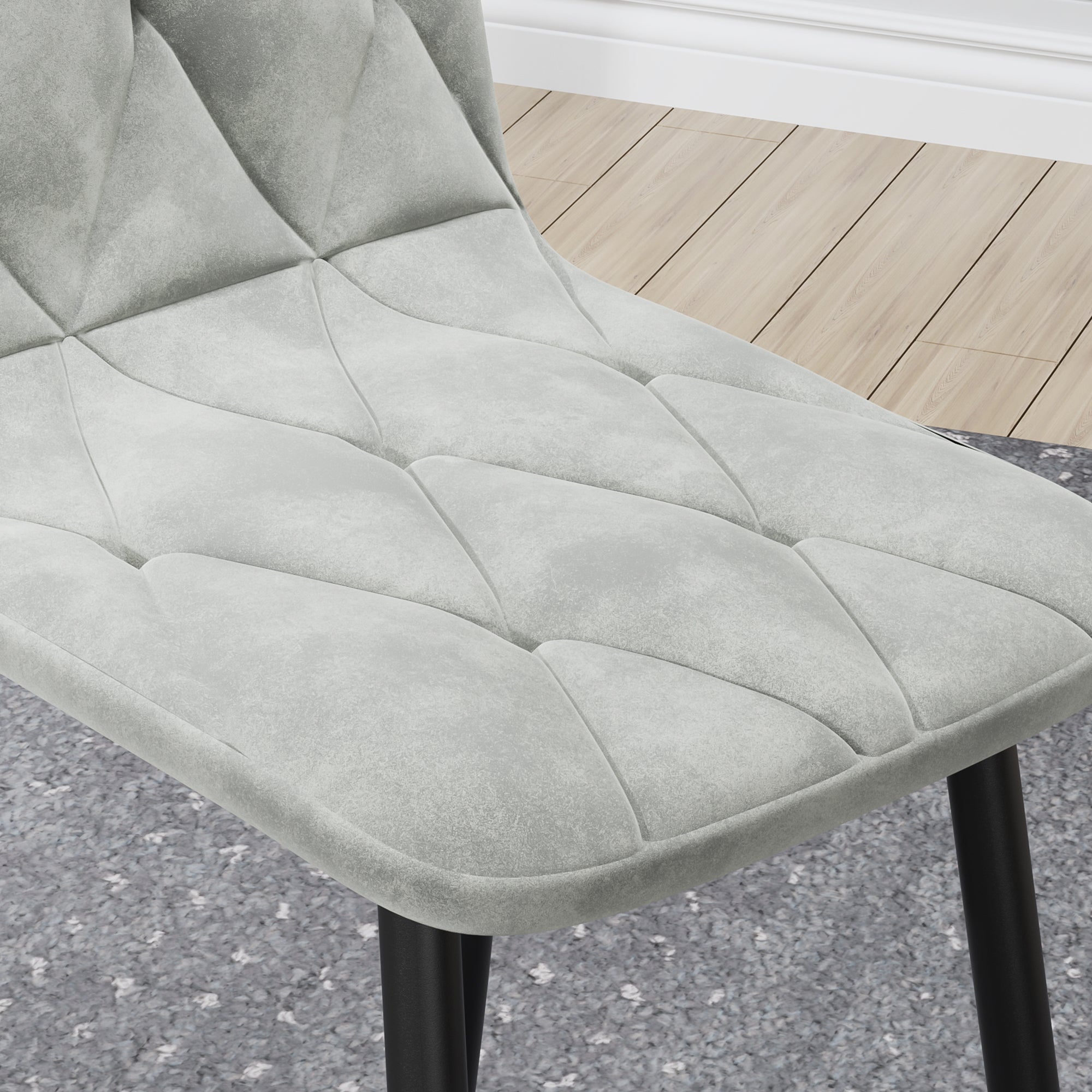 Sleek Velvet Dining Chairs - Set of 4 (Gray)