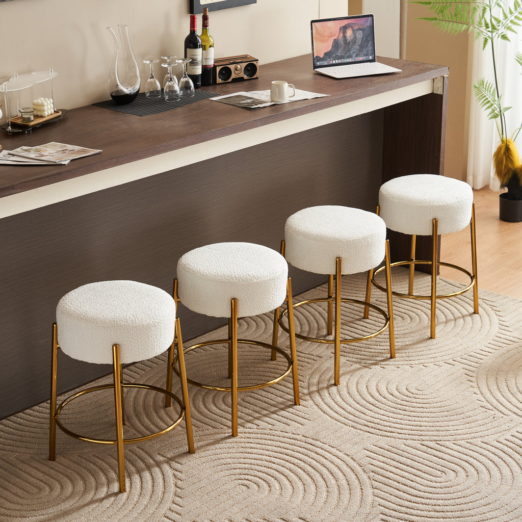 Contemporary Cushioned Dining Stool - Set of 2