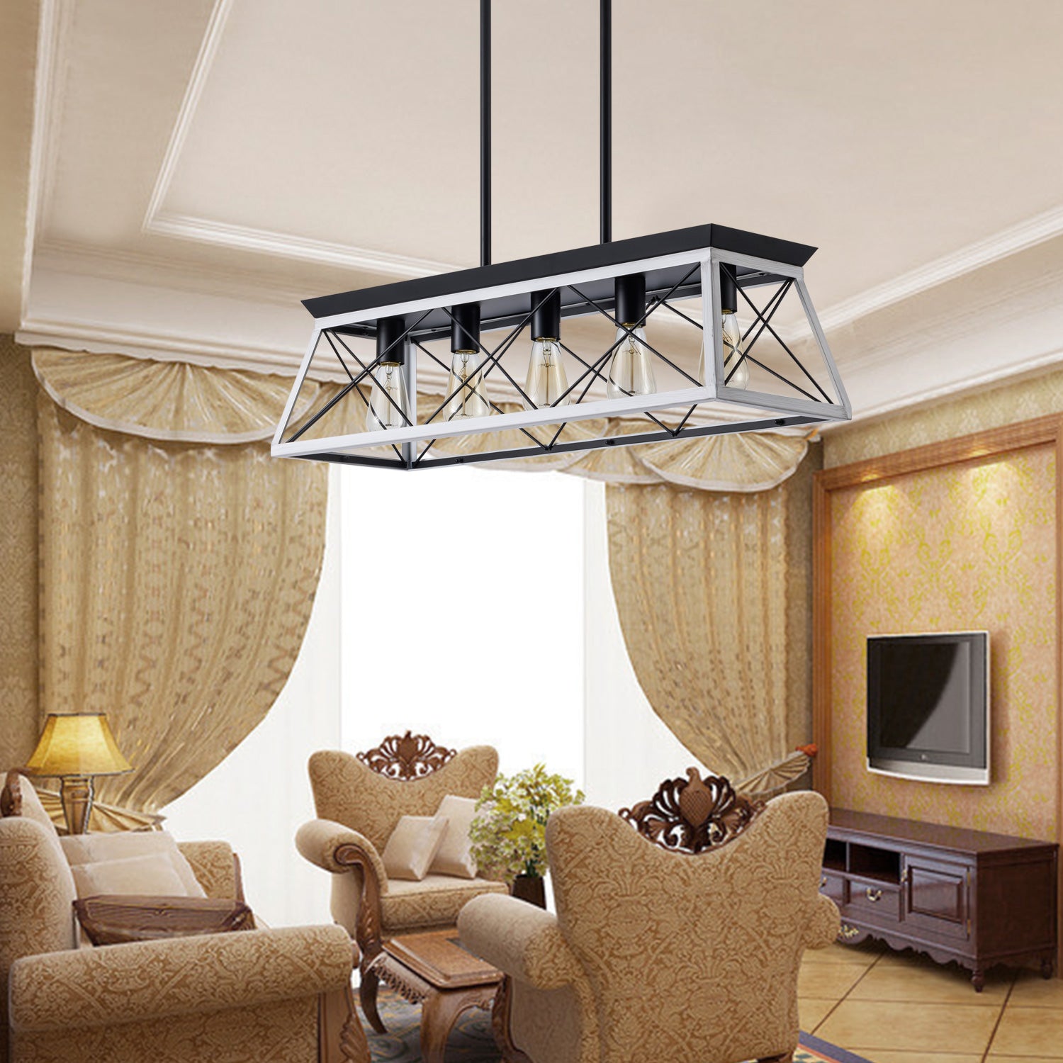 Meridian Forge Pendant - White (No Bulbs)