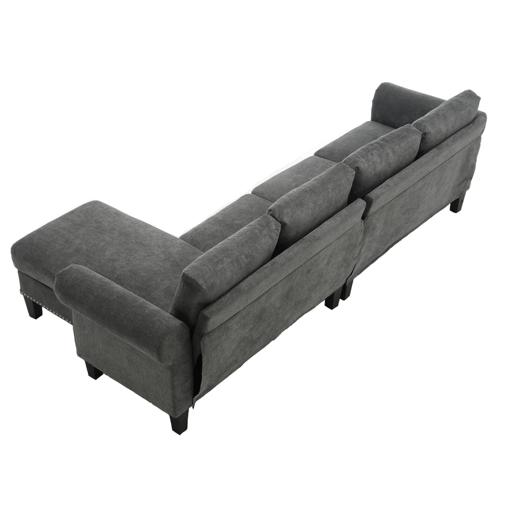 Convertible L-Sectional Sofa with Storage (Gray)