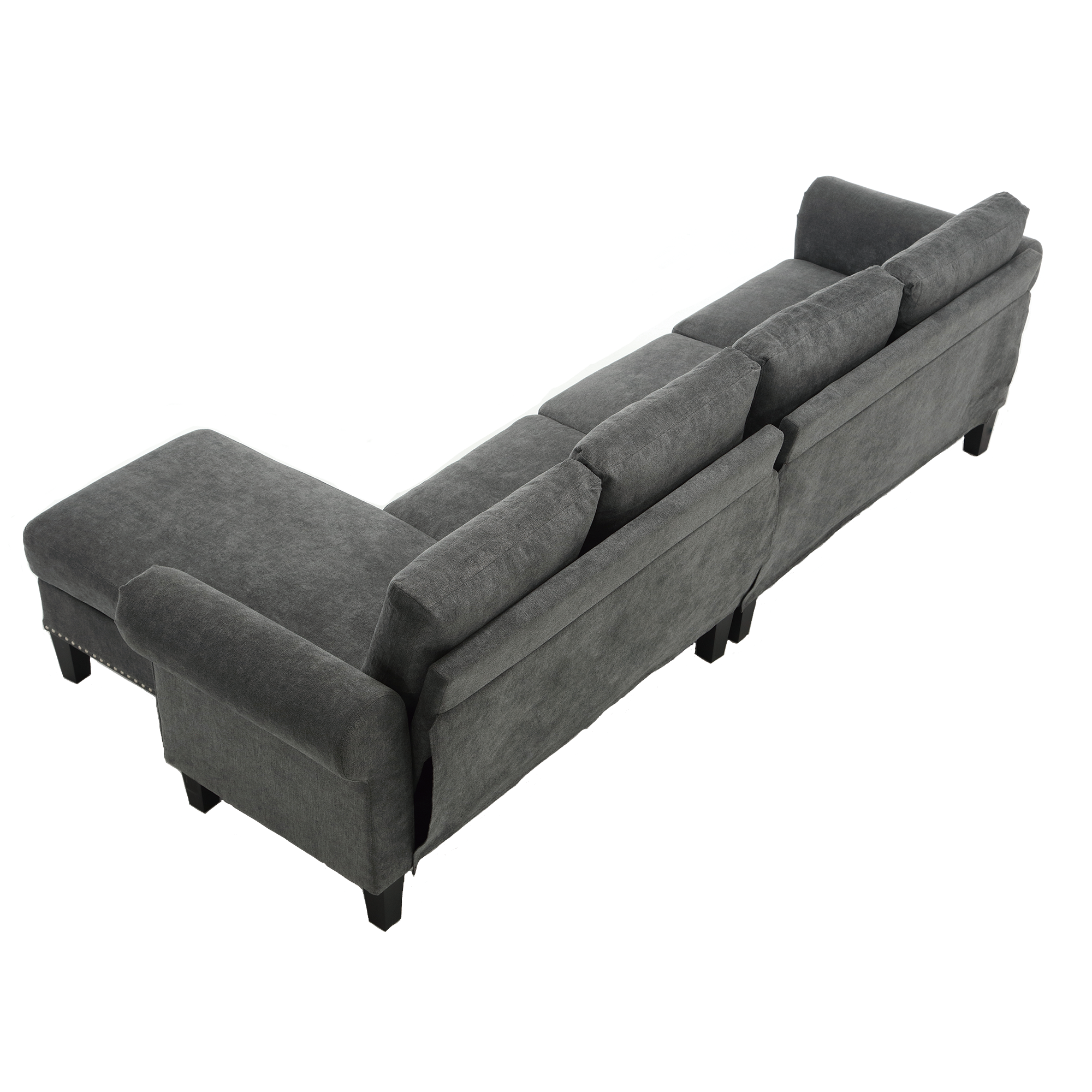 Convertible L-Sectional Sofa with Storage (Gray)