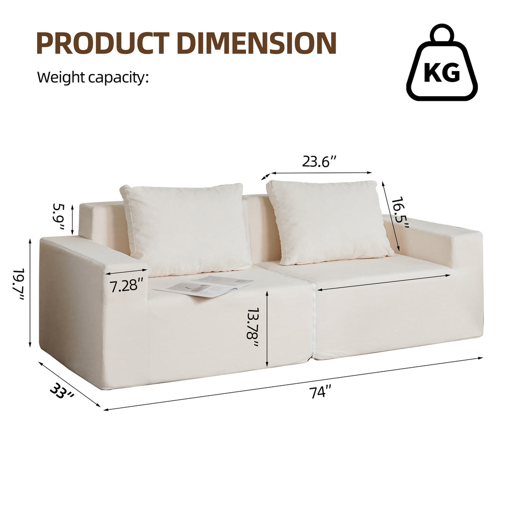 Convertible Foam Loveseat