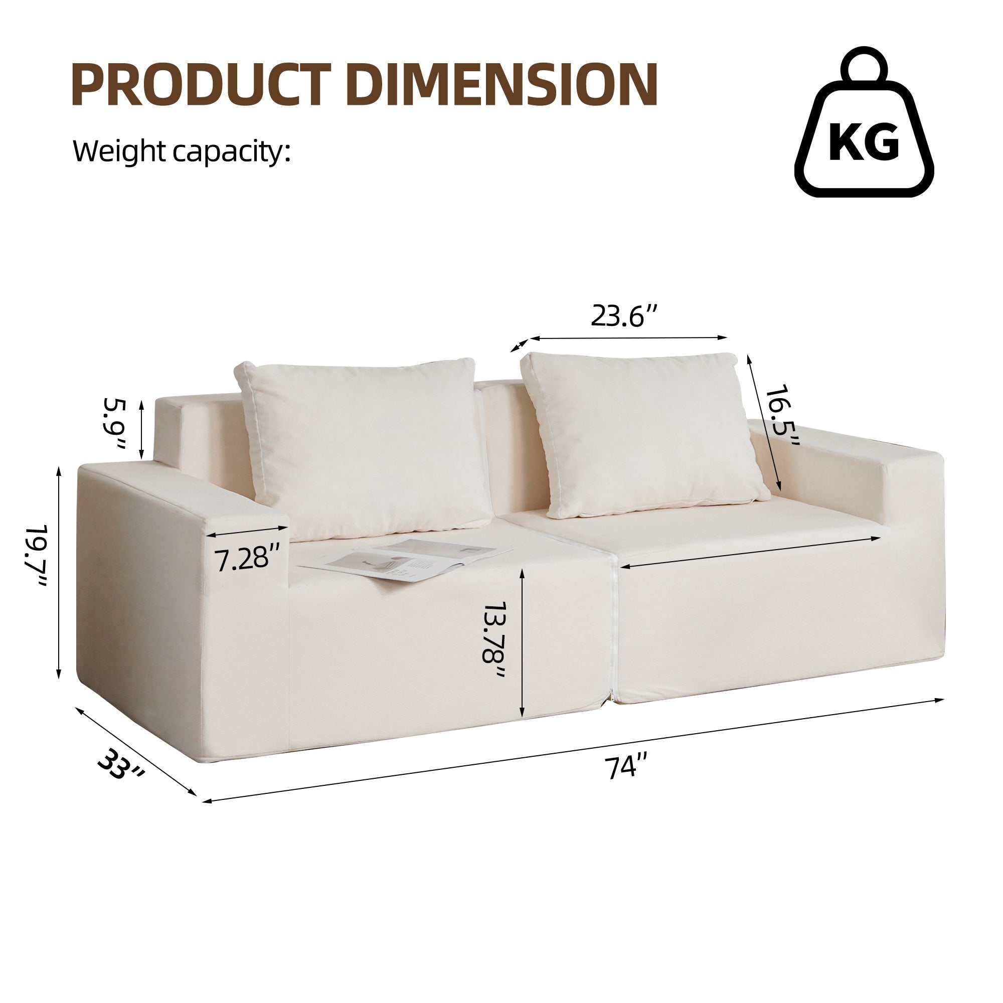 Convertible Foam Loveseat