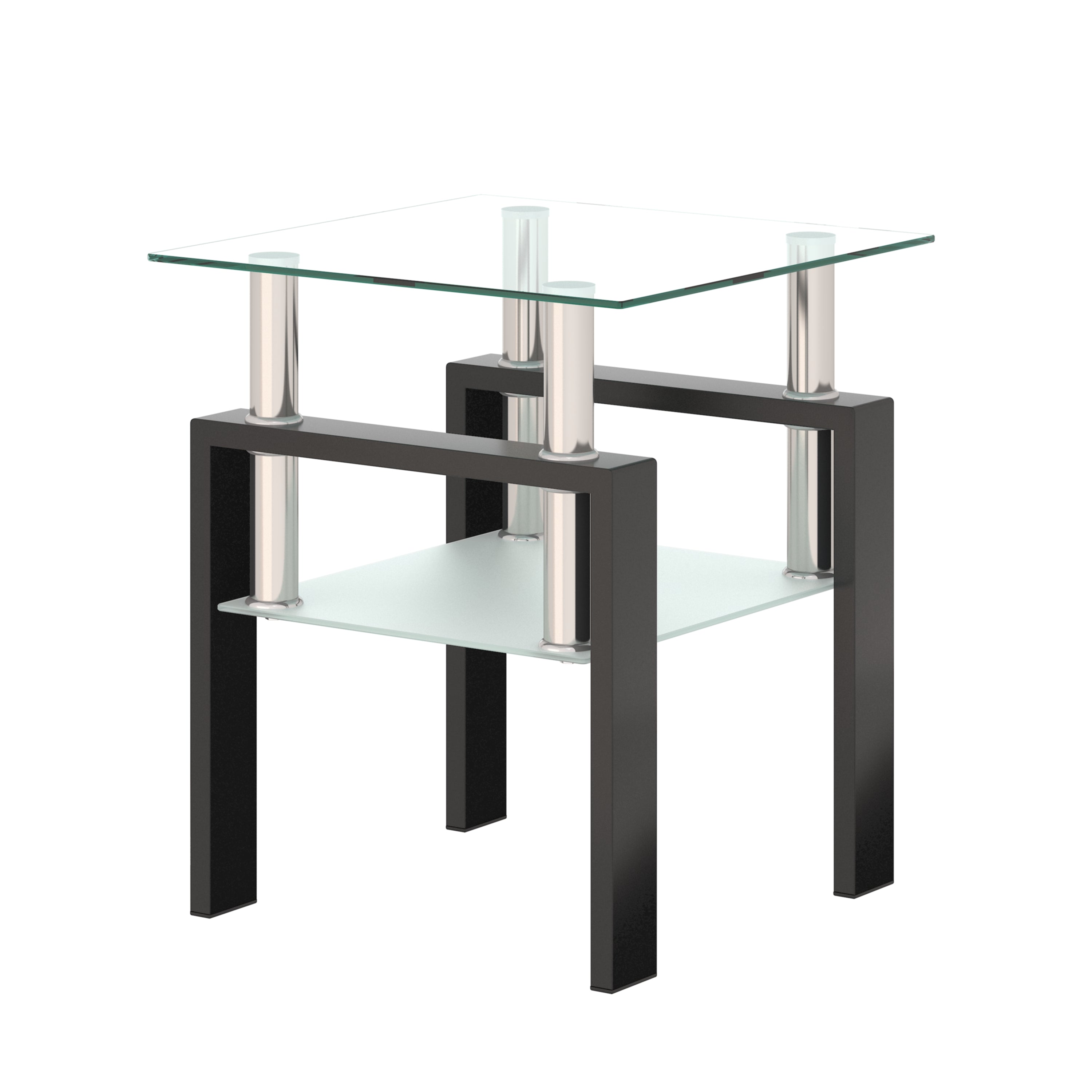 1-Piece Modern Tempered Glass Coffee Table (Black)