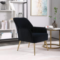 Modern Mid Century Velvet Sherpa Armchair (Black)