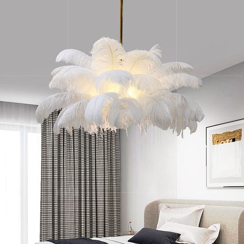 Chic Nordic Feather Lamp LED Chandelier