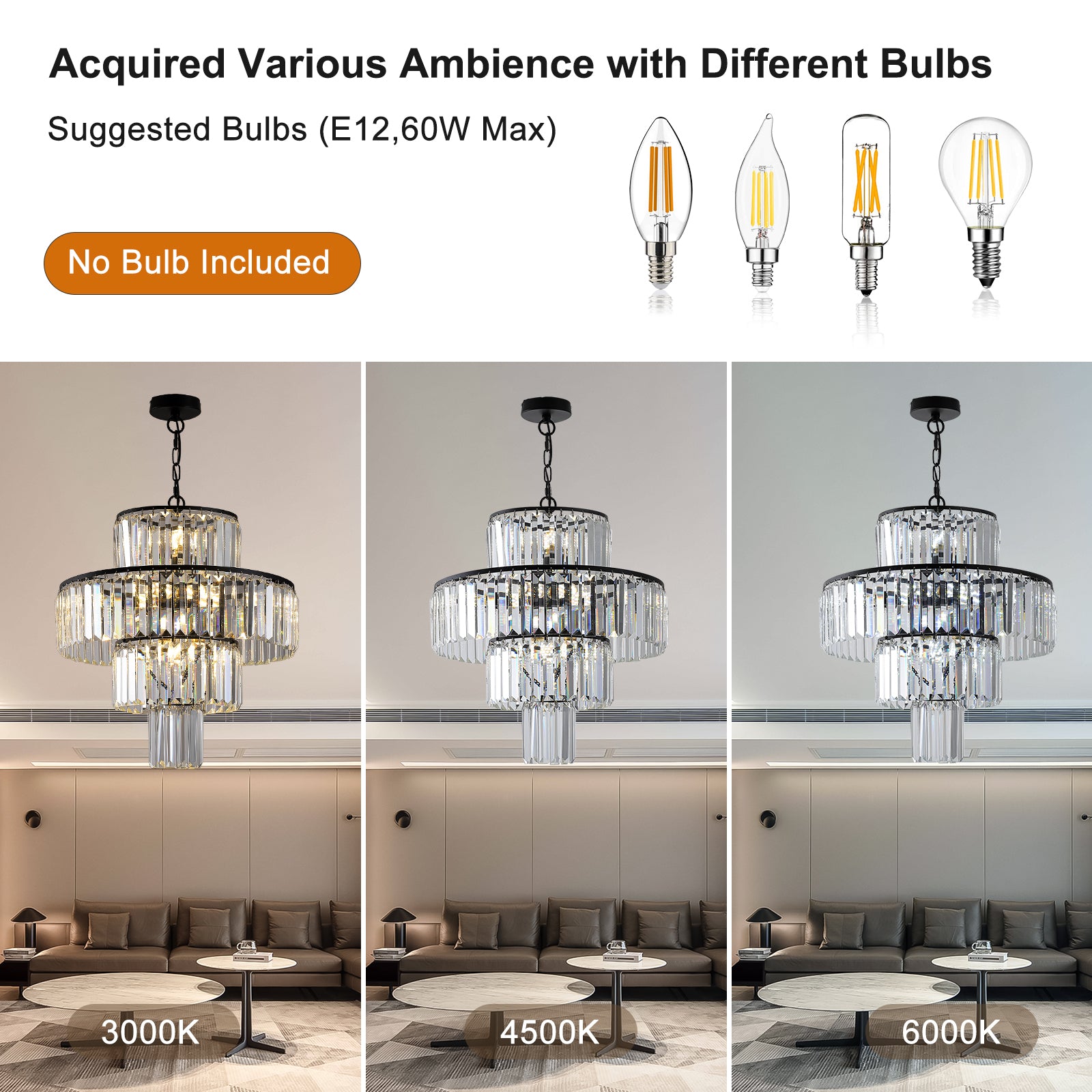 Luxury Crystal Chandelier (Black)