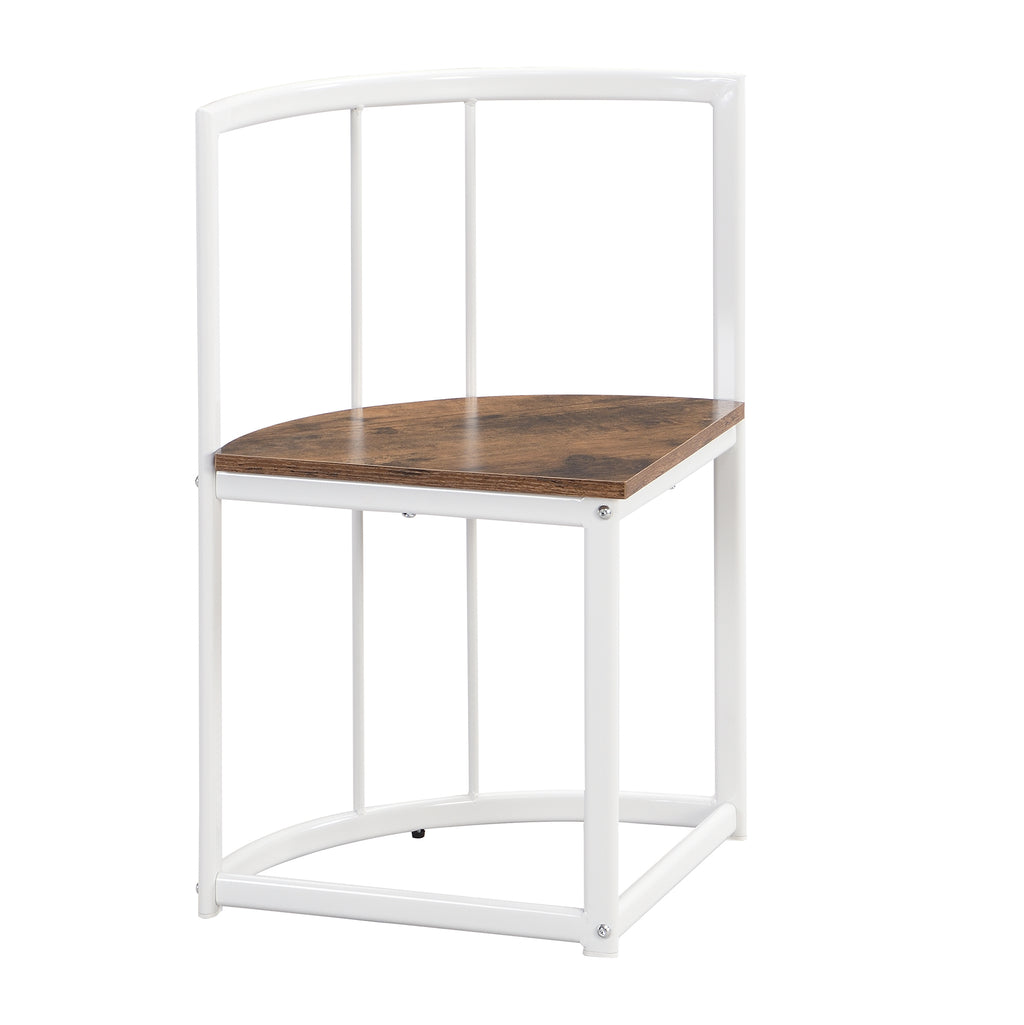 Modern 7-Piece Dining Table Set with Faux Marble (White/Cherry)