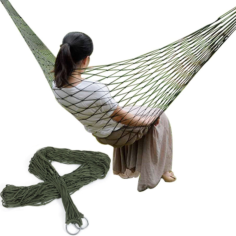 Single-Person Mesh Nylon Hammock