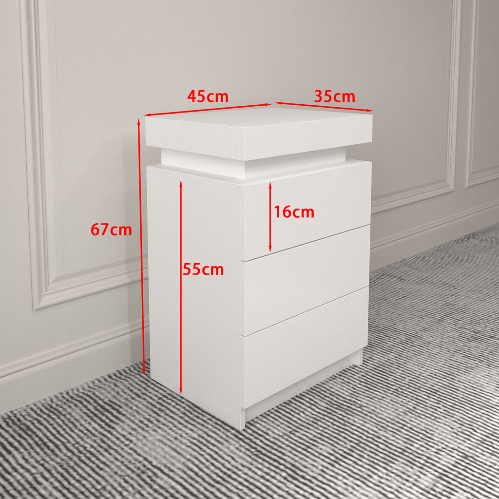 Modern Multi-Colour LED Night Table (White)