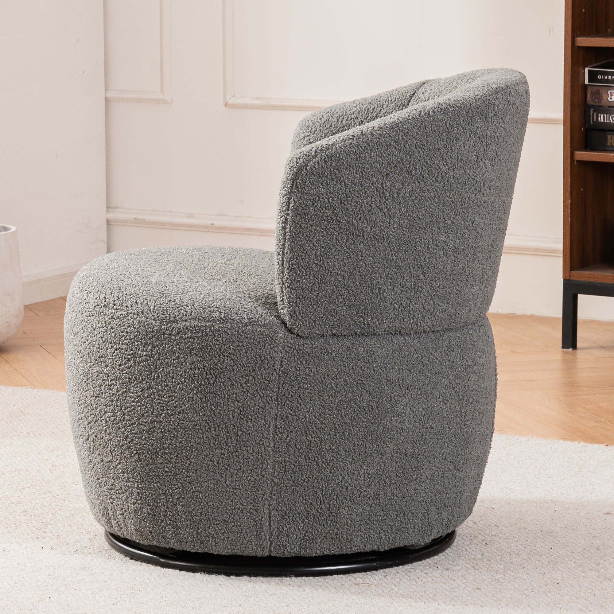 Plush Swivel Accent Chair (Gray)