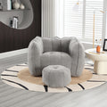 Plush Foam Lounger w/ Ottoman (Gray)
