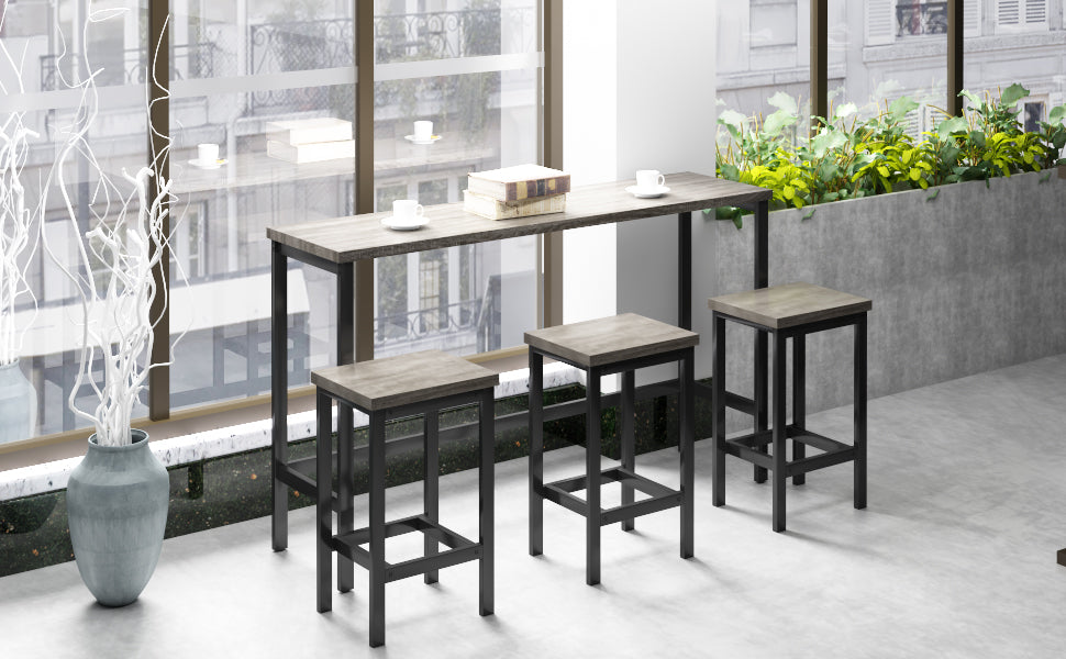 Gray 4-Piece Counter Height Table Set