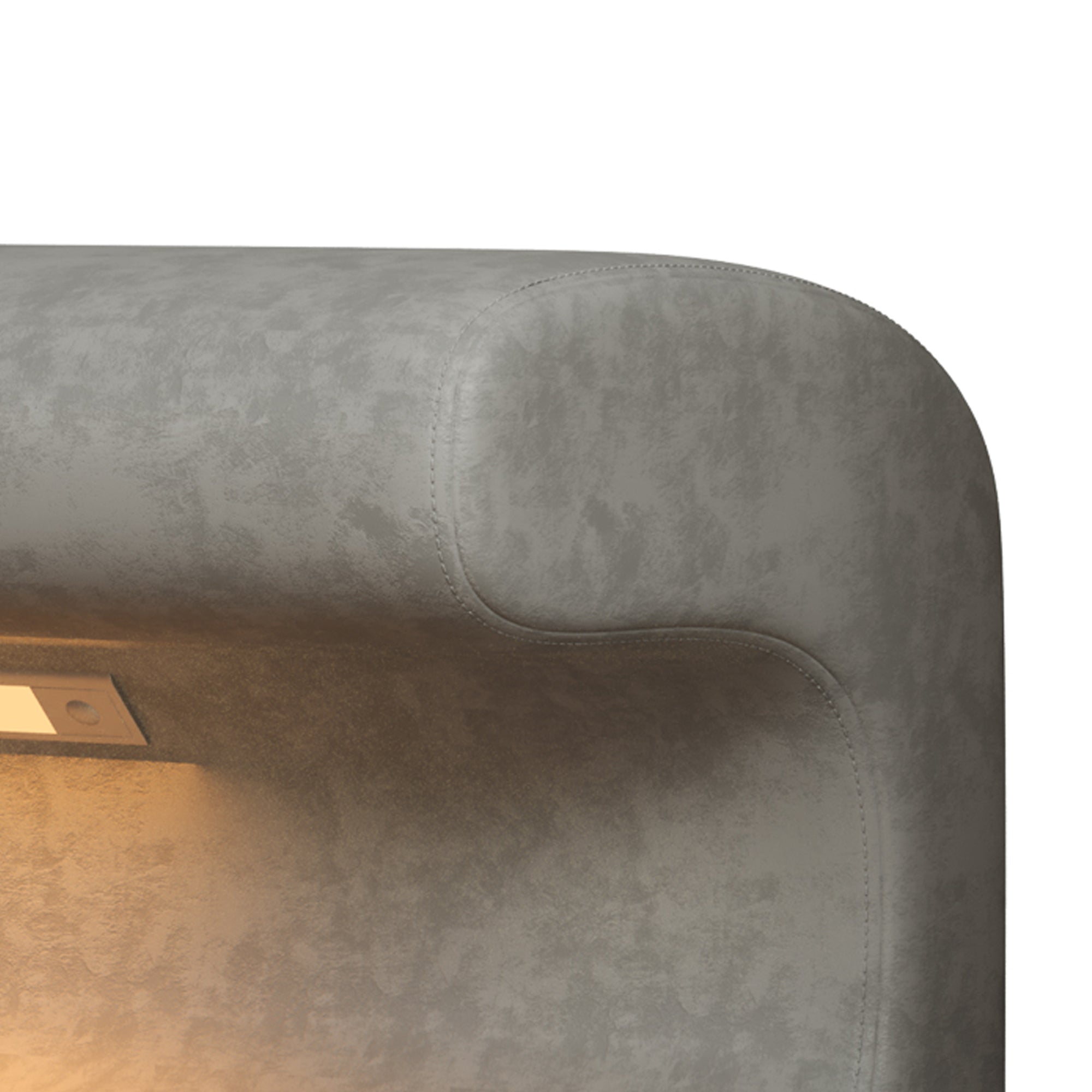 Entryway Bench Leather Ottoman w/ LED Sensor Light (Gray)