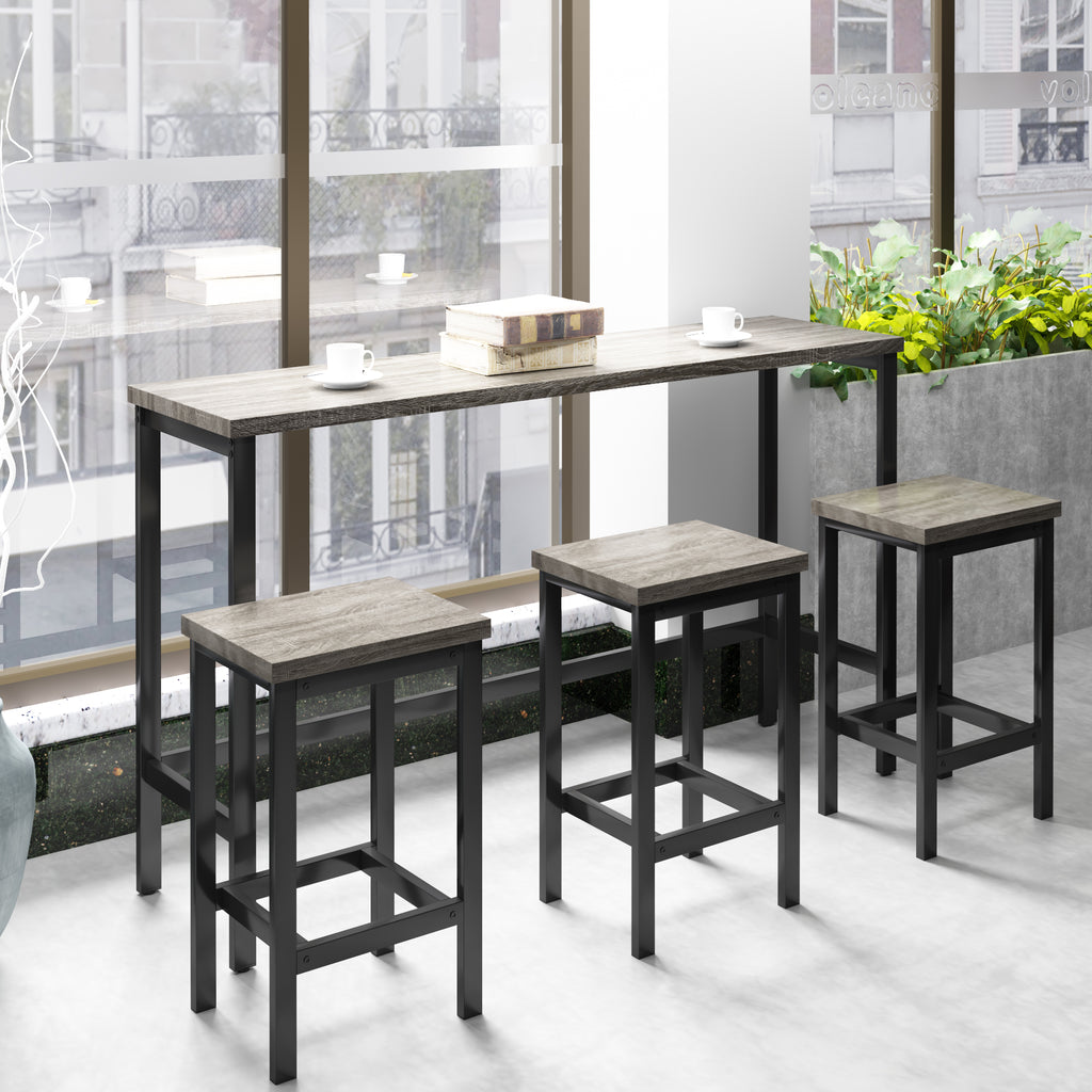 Gray 4-Piece Counter Height Table Set