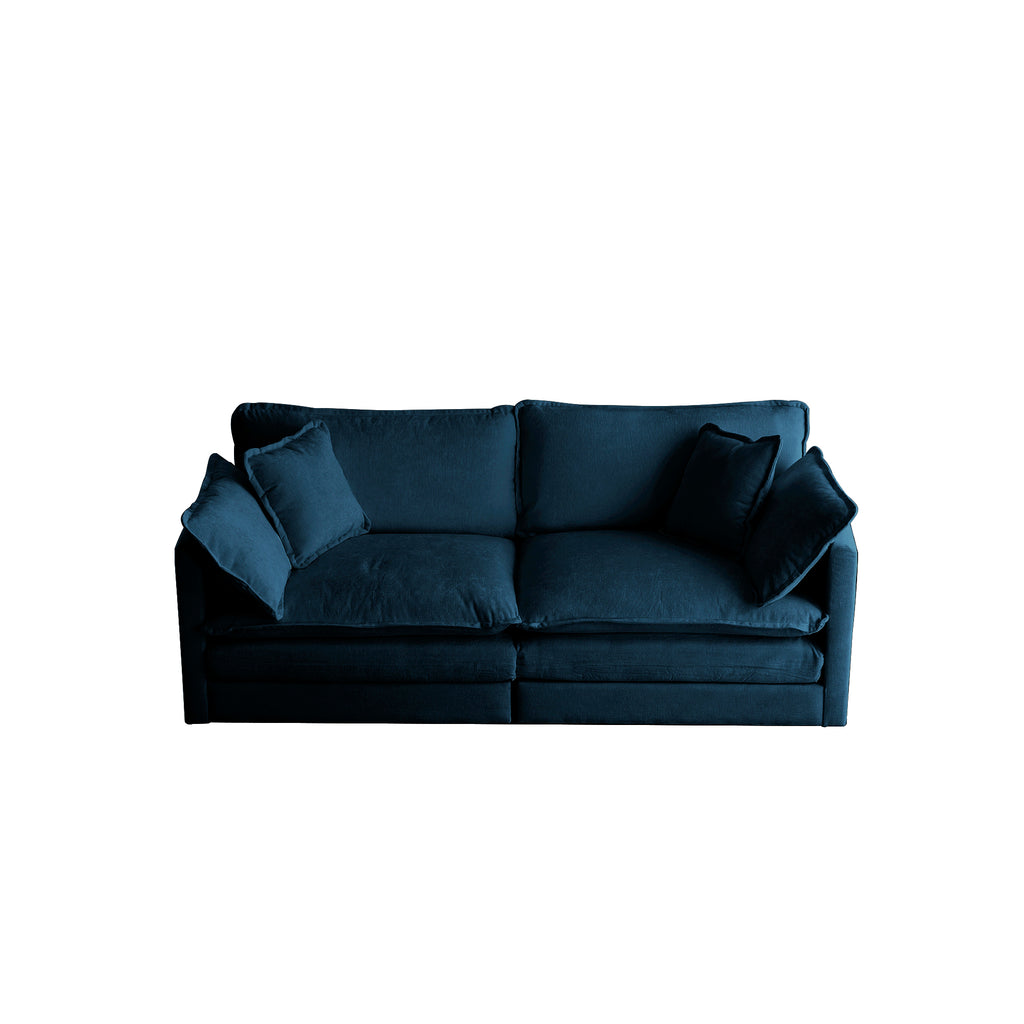 2-Seat Chenille Loveseat Sofa Couch (Blue)