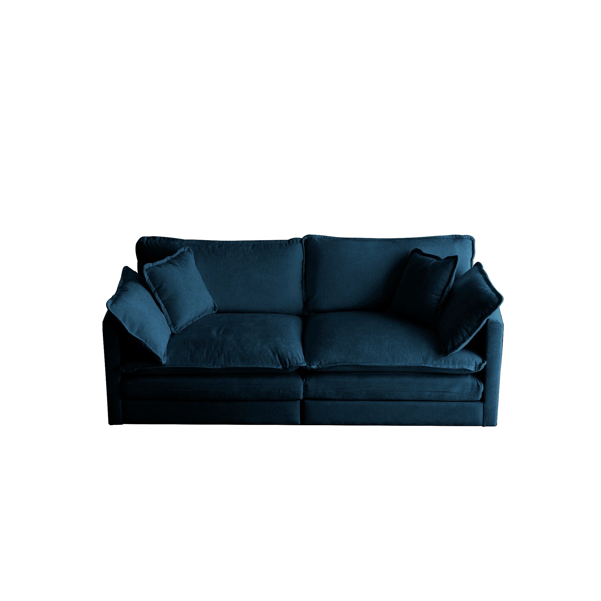 2-Seat Chenille Loveseat Sofa Couch (Blue)
