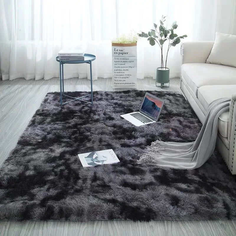 Grey Plush Soft Carpets - Multi Color