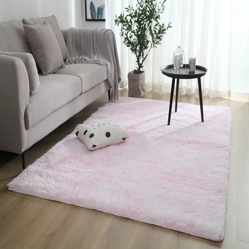 Grey Plush Soft Carpets - Multi Color
