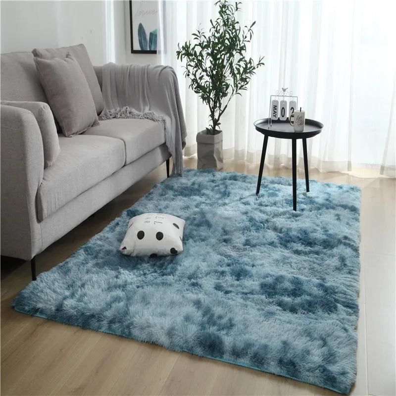 Grey Plush Soft Carpets - Multi Color
