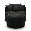 Chic Corduroy Lounger w/ Ottoman